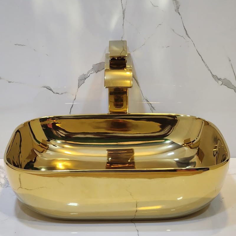 Clay Plus Wash Basin for Bathroom Tabletop Washbasin Ceramic Glossy Finish Countertop Vessel Sink Ideal for Bathroom Dining Hall Vanity - Image 2