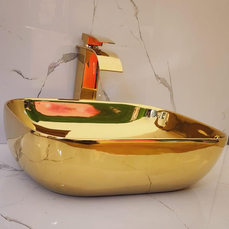 Clay Plus Wash Basin for Bathroom Tabletop Washbasin Ceramic Glossy Finish Countertop Vessel Sink Ideal for Bathroom Dining Hall Vanity - Image 4