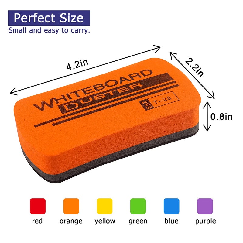 Hutou 6 Pack Dry Erase Eraser Magnetic Whiteboard Dry Erase Eraser for White Board, White Board Erasers for Kids Classroom, 6 Colors - Image 2