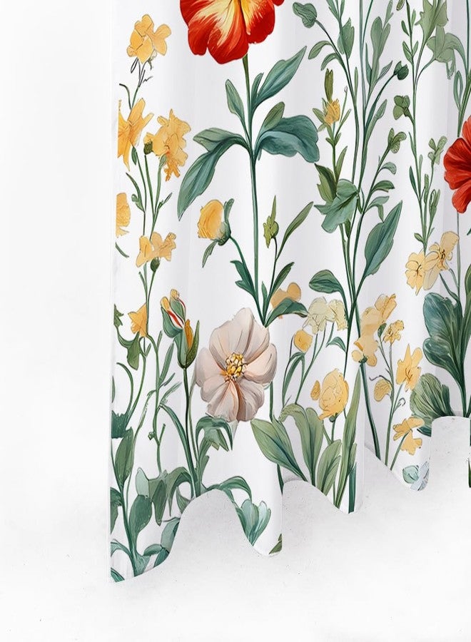 BECAN Floral Shower Curtain Different Bright Flowers Polyester Fabric Layer Thickening for Bathroom Shower Curtain Decor 72X72 Inch - Image 4