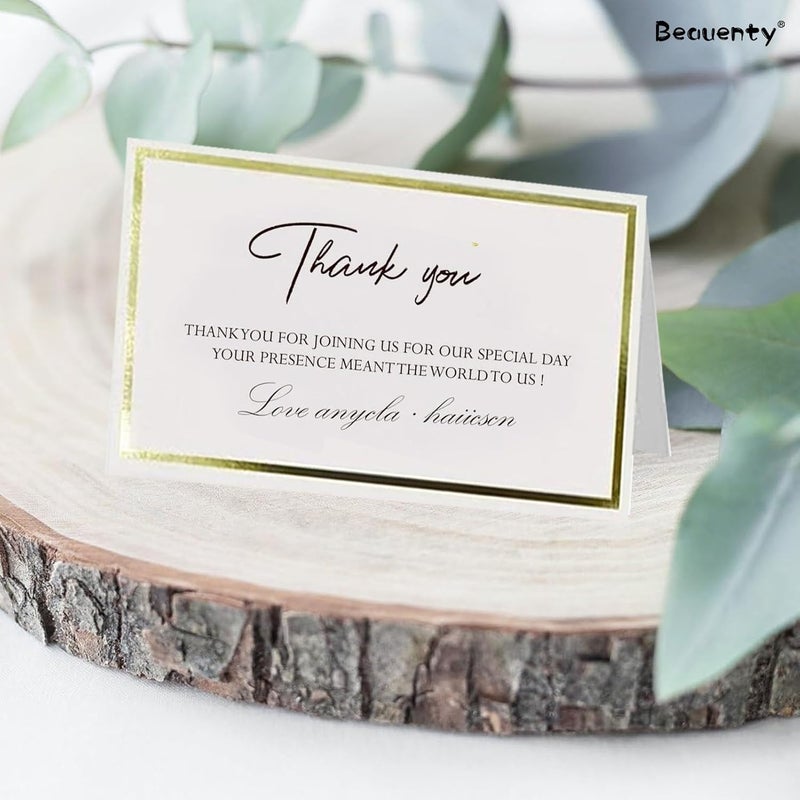 Beauenty 100Pcs Place Cards, 9 * 5CM Fillable Table Place Cards for Table Setting Wedding, Dinner Parties, Meeting (Golden Line) - Image 4