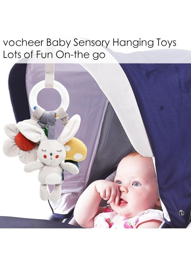 Baby Hanging Rattle Toys Soft Plush Activity Crib Stroller Car Seat Wind Chimes for 0 3 6 9 12 Months Infant