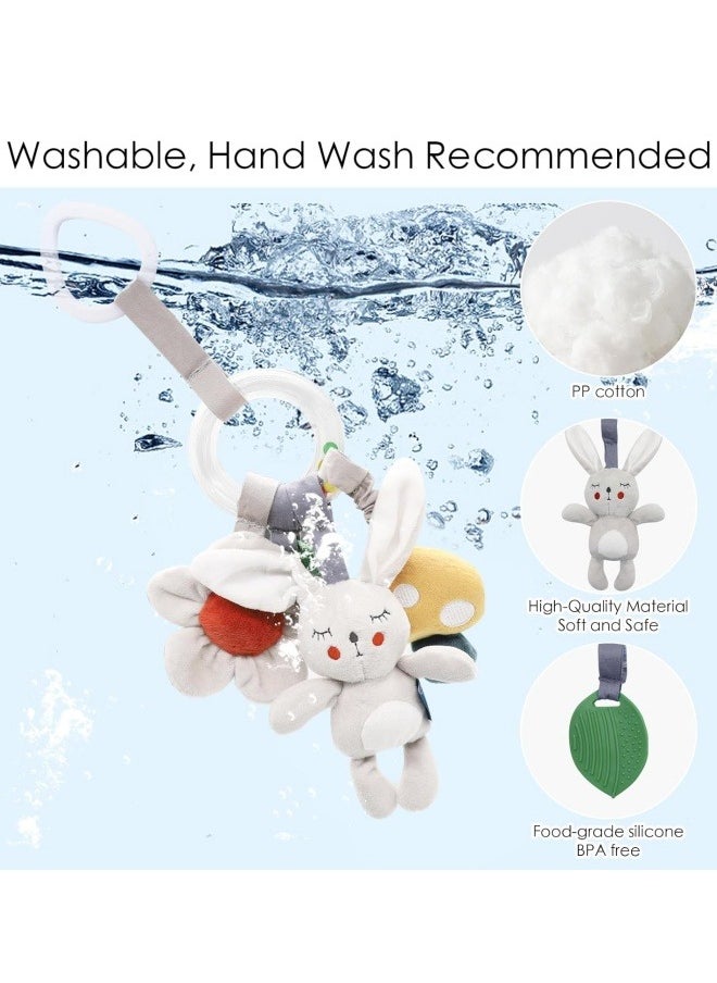 Baby Hanging Rattle Toys Soft Plush Activity Crib Stroller Car Seat Wind Chimes for 0 3 6 9 12 Months Infant