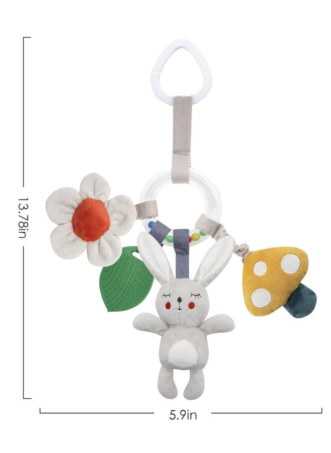 Baby Hanging Rattle Toys Soft Plush Activity Crib Stroller Car Seat Wind Chimes for 0 3 6 9 12 Months Infant