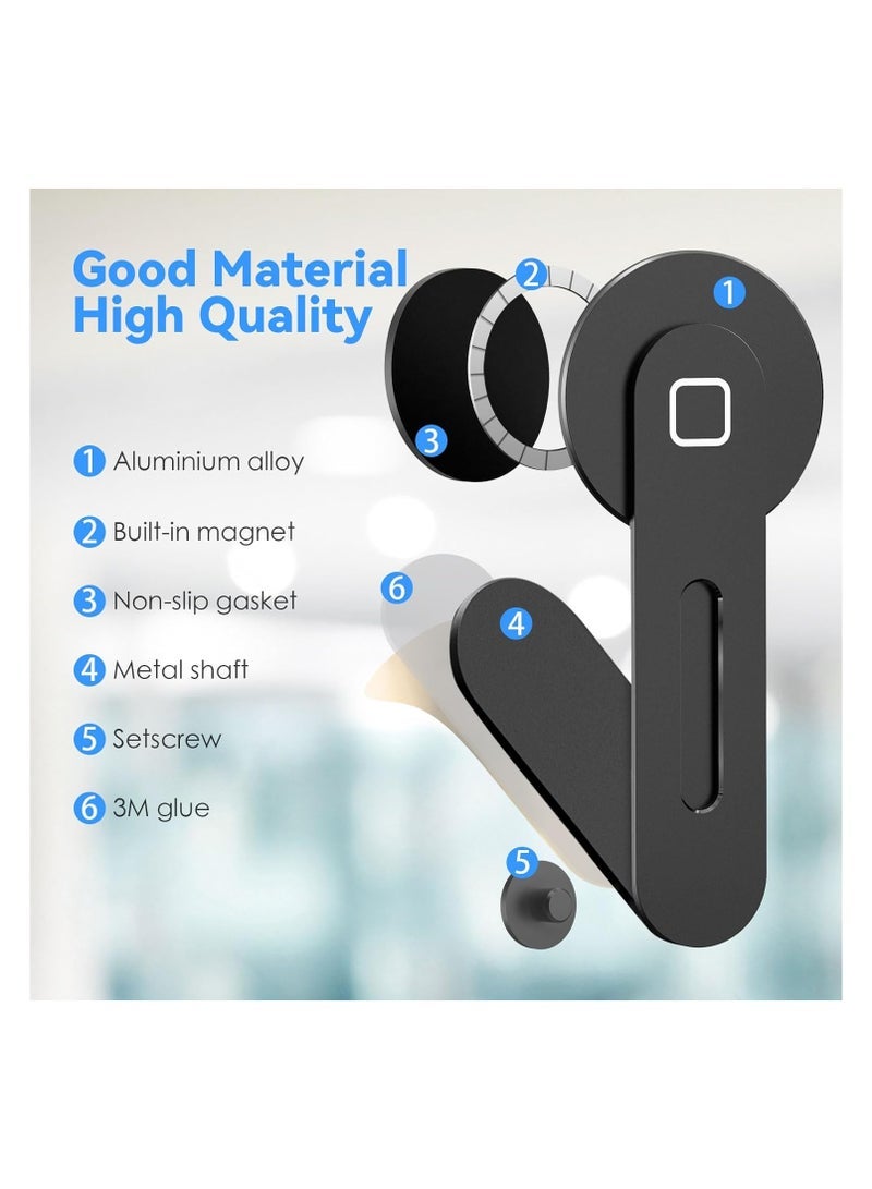 general Magnetic Side-Mount Laptop Stand for iPhone 14/13/12 MagSafe Series, Adjustable, Slim, Portable, Foldable Design for Screen Extension (Black) - Image 3