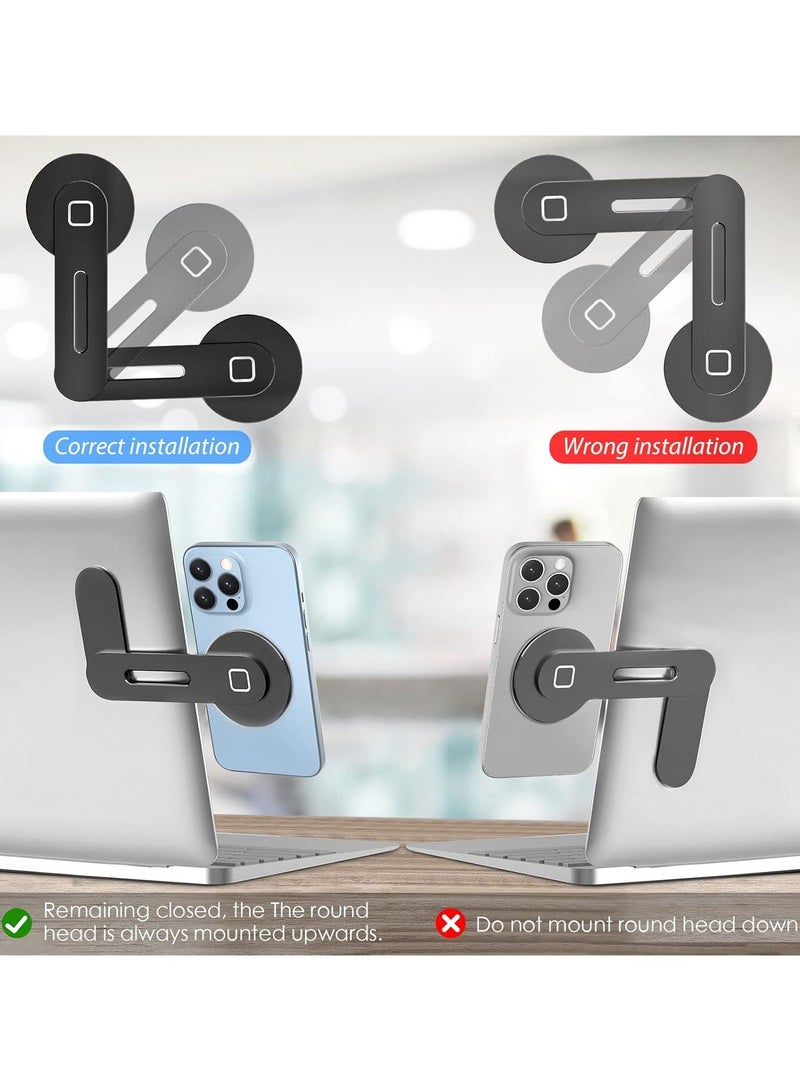 general Magnetic Side-Mount Laptop Stand for iPhone 14/13/12 MagSafe Series, Adjustable, Slim, Portable, Foldable Design for Screen Extension (Black) - Image 2