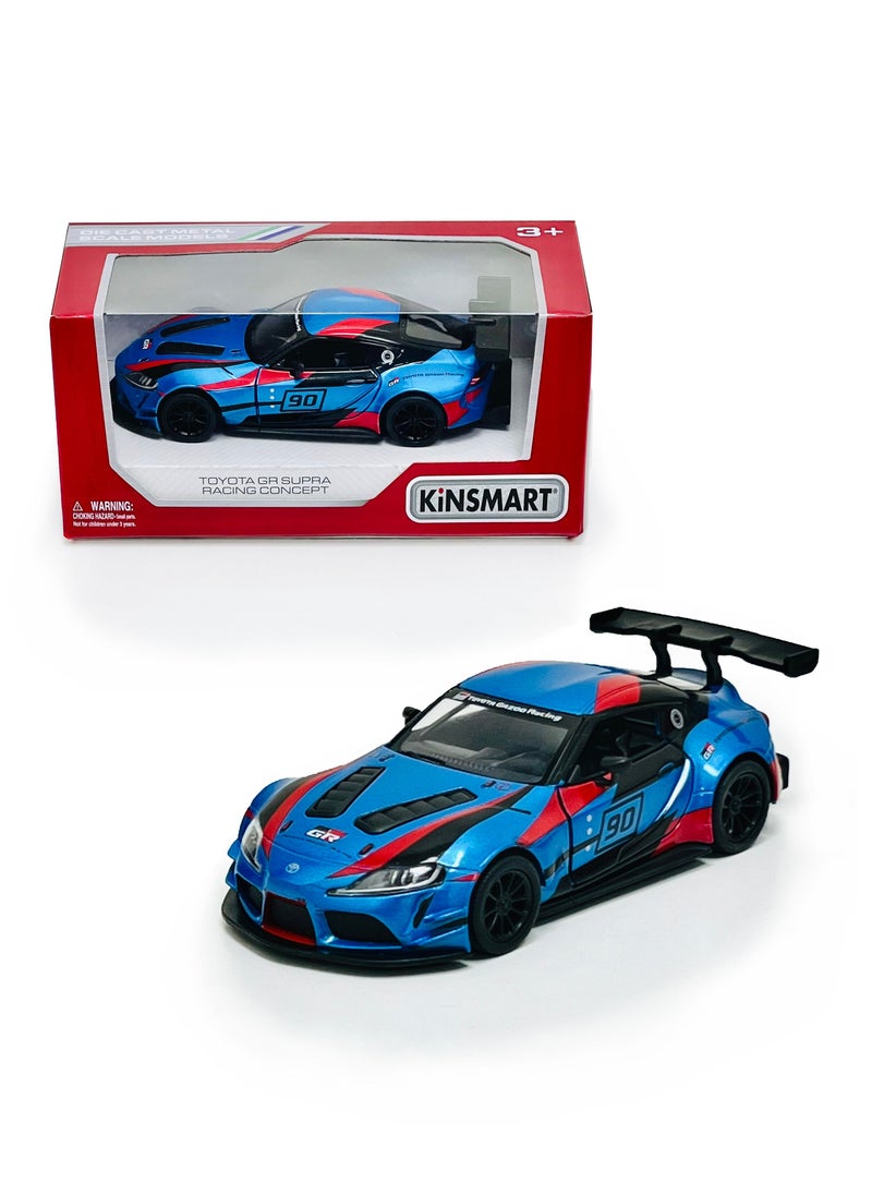 Kinsmart - Toyota GR Supra Racing Concept Car Die Cast Metal Doors Openable Pull Back Action Toy - Image 1