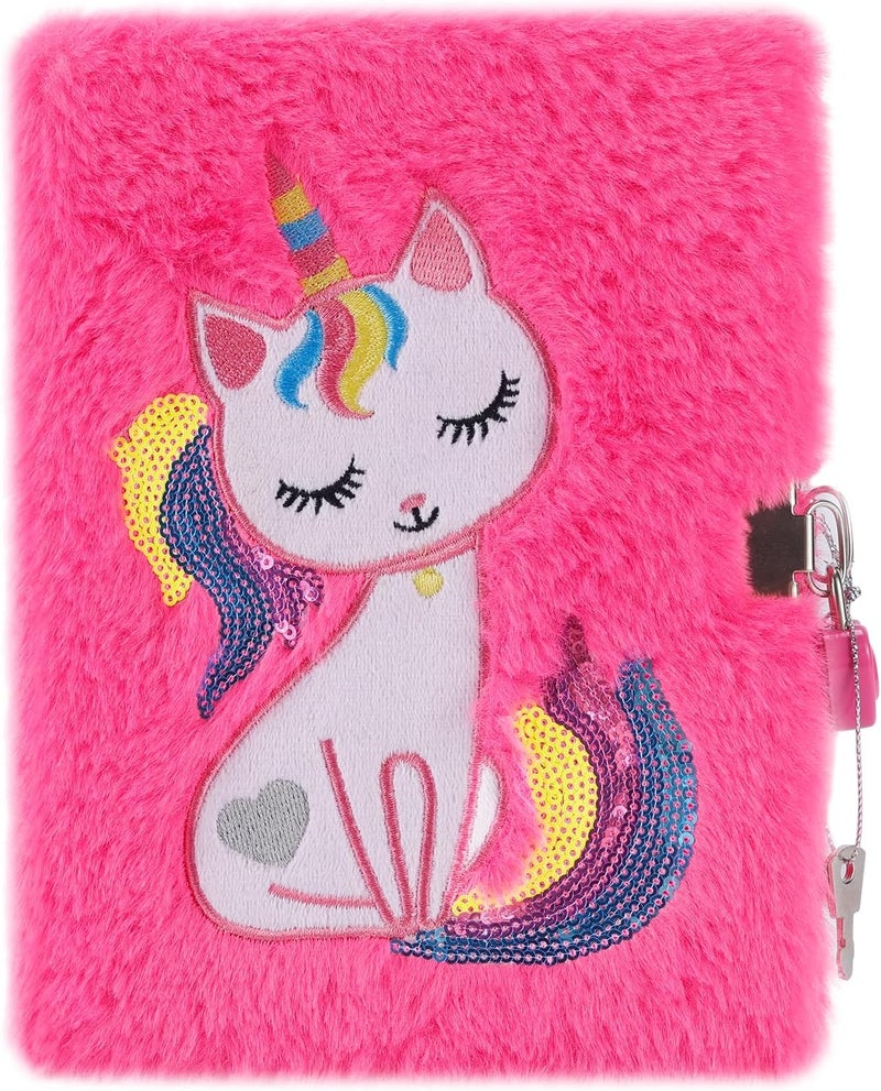 SuperStyle Journal Diary, Gift for 6 7 8 Years Old Girls, Cat Notebook with Lock Secret Diary Writing Journal Birthday Gift for Kids - Image 1