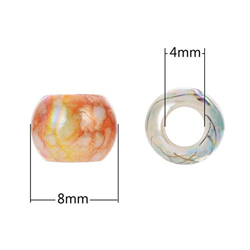 YC 500pcs 8mm Mixed Color Multicolor Round Acrylic Flower Big Hole Beads Round ball Loose Beads - Image 2