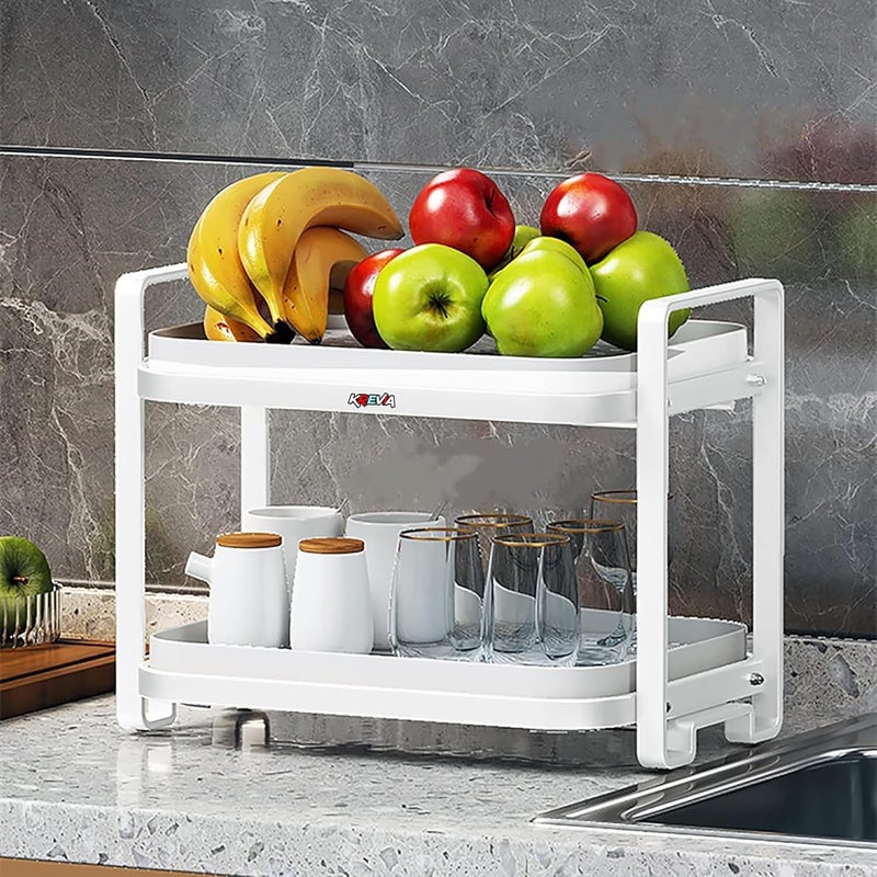 Krevia Cup Mug Drying Rack MultiPurpose Kitchen Storage Standing Rack Organizer 2Tier Holder Storage with Drain Tray for Kitchen Coffee Cup Mug Glass Water Cup Holder - Image 3