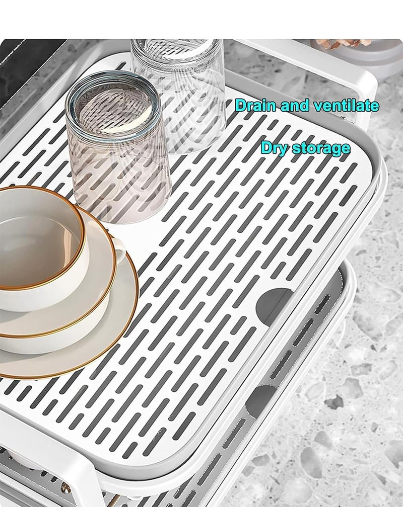 Krevia Cup Mug Drying Rack MultiPurpose Kitchen Storage Standing Rack Organizer 2Tier Holder Storage with Drain Tray for Kitchen Coffee Cup Mug Glass Water Cup Holder - Image 4