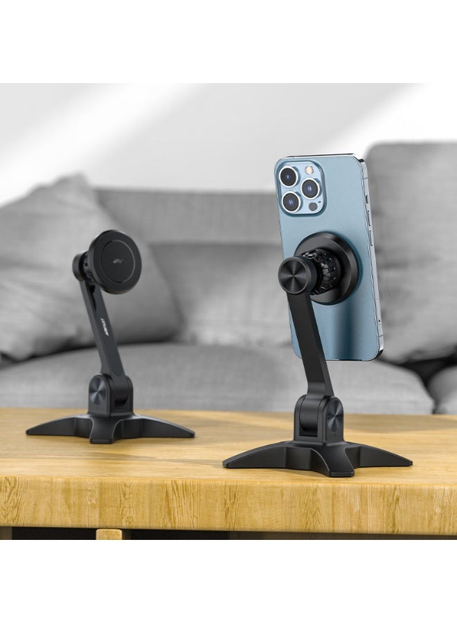 ACEFAST Desktop magnetic holder E11, Dual-Axis Adjustment, Six Strong N52 Magnets, 360° Rotation, Four-Corner Base - Black - Image 2