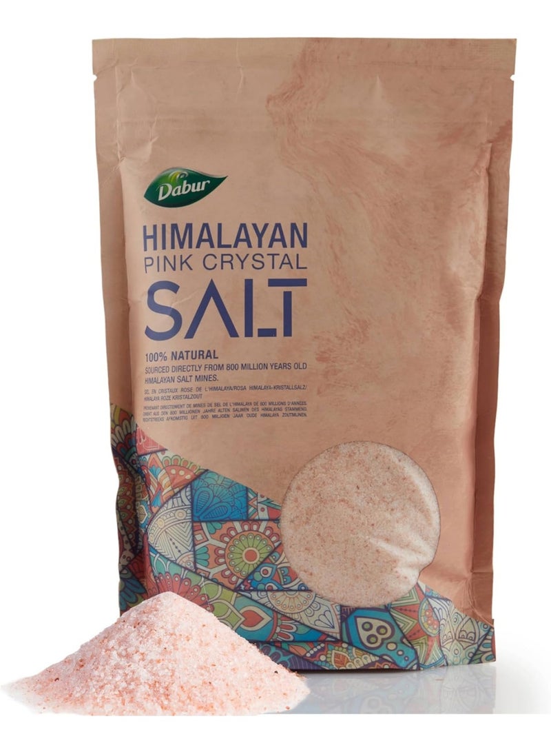 دابر ملح الكريستالي الوردي النقي 1 كجم ملح طبيعي 100% مع عناصر غذائية حيوية ملح فاخر غير مكرر خالٍ من الغلوتين، حلال معتمد كوشير لصحة جيدة وخفض ضغط الدم - Image 1