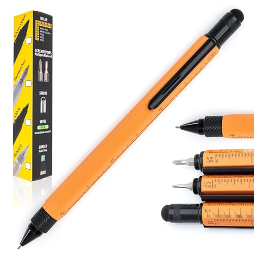 Monteverde USA 9-in-1 Tool Mechanical Pencil in Orange – Multifunctional Pencil with Stylus, Screwdrivers, Ruler, and Eraser – Exclusive Collection Ideal Gift for DIY Enthusiasts - Image 1