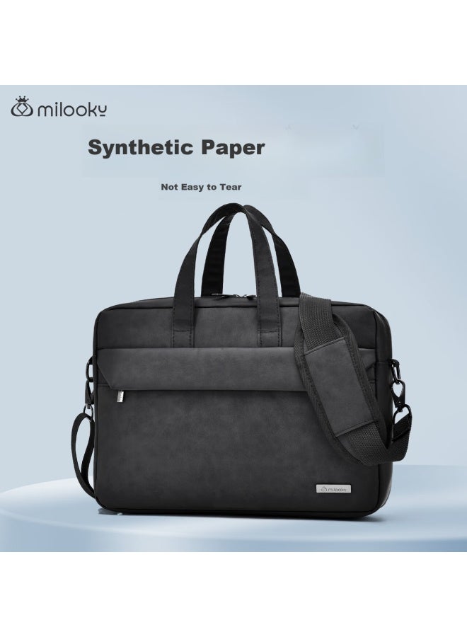 Milooky 13/14 Inch Single Shoulder Laptop Bag For Men Business Large Capacity Suitable For Huawei Apple Handheld Briefcase - Image 1