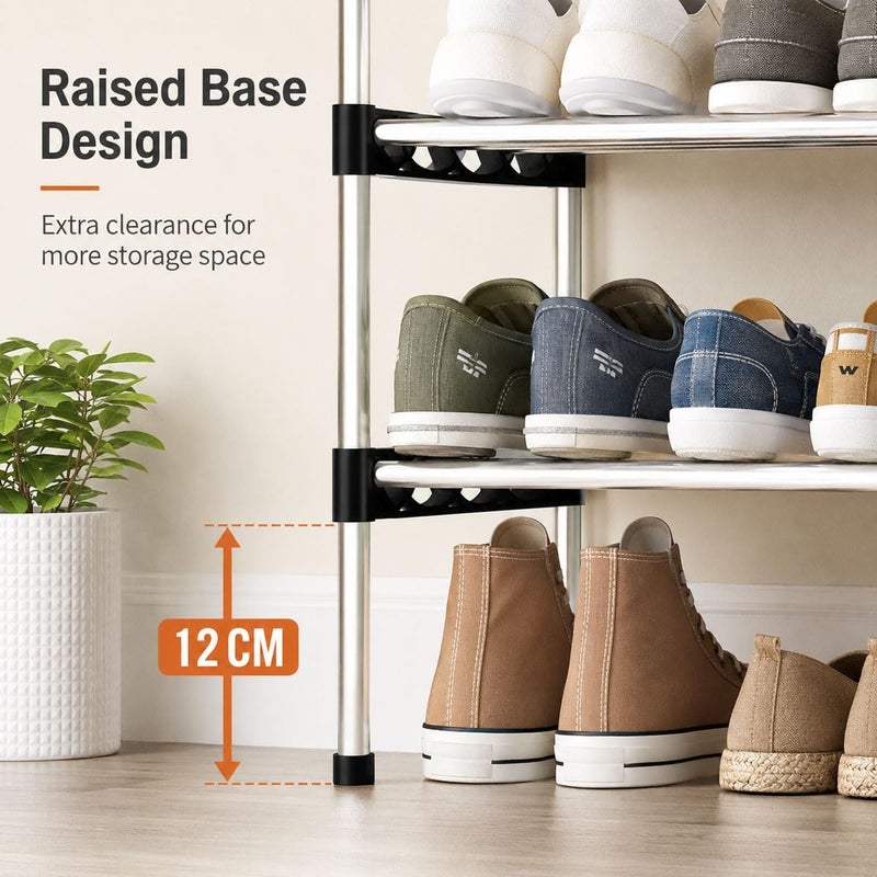 ECVV 6 Tier Shoe Racks, Free Standing Sturdy Metal Shoes Shelf Storage Organizer, Shoe Rack Stand Shelves for Home Entryway, Hallway and Small Space (56x26x126cm, Assorted Color) - Image 4