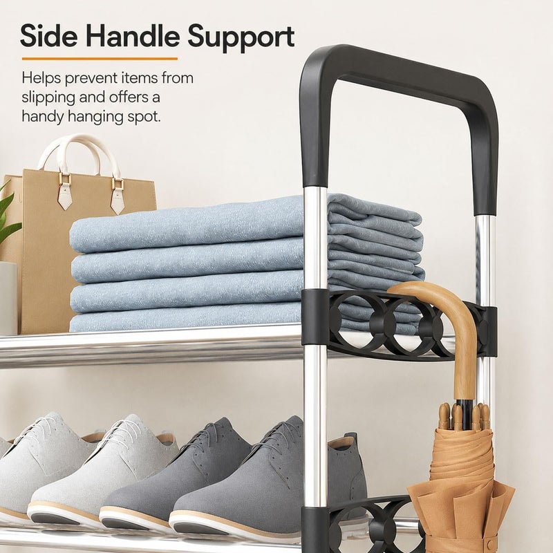 ECVV 6 Tier Shoe Racks, Free Standing Sturdy Metal Shoes Shelf Storage Organizer, Shoe Rack Stand Shelves for Home Entryway, Hallway and Small Space (56x26x126cm, Assorted Color) - Image 5