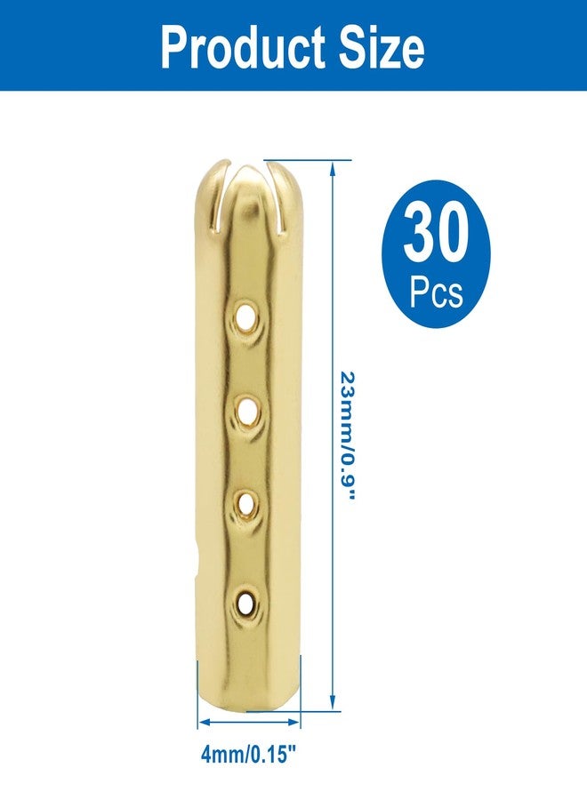 verkelly 30 Pieces Metal Aglets for Shoelaces Repair, DIY Shoelaces Repair Shoe Lace Tips Head, Replacement Tips for Canvas Sneakers(Gold) - Image 2