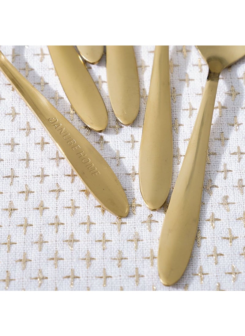 DANUBE HOME Pvd Lotus 6-Piece Coffee Spoon Gold 11.8 X 2.5CM  - Image 4