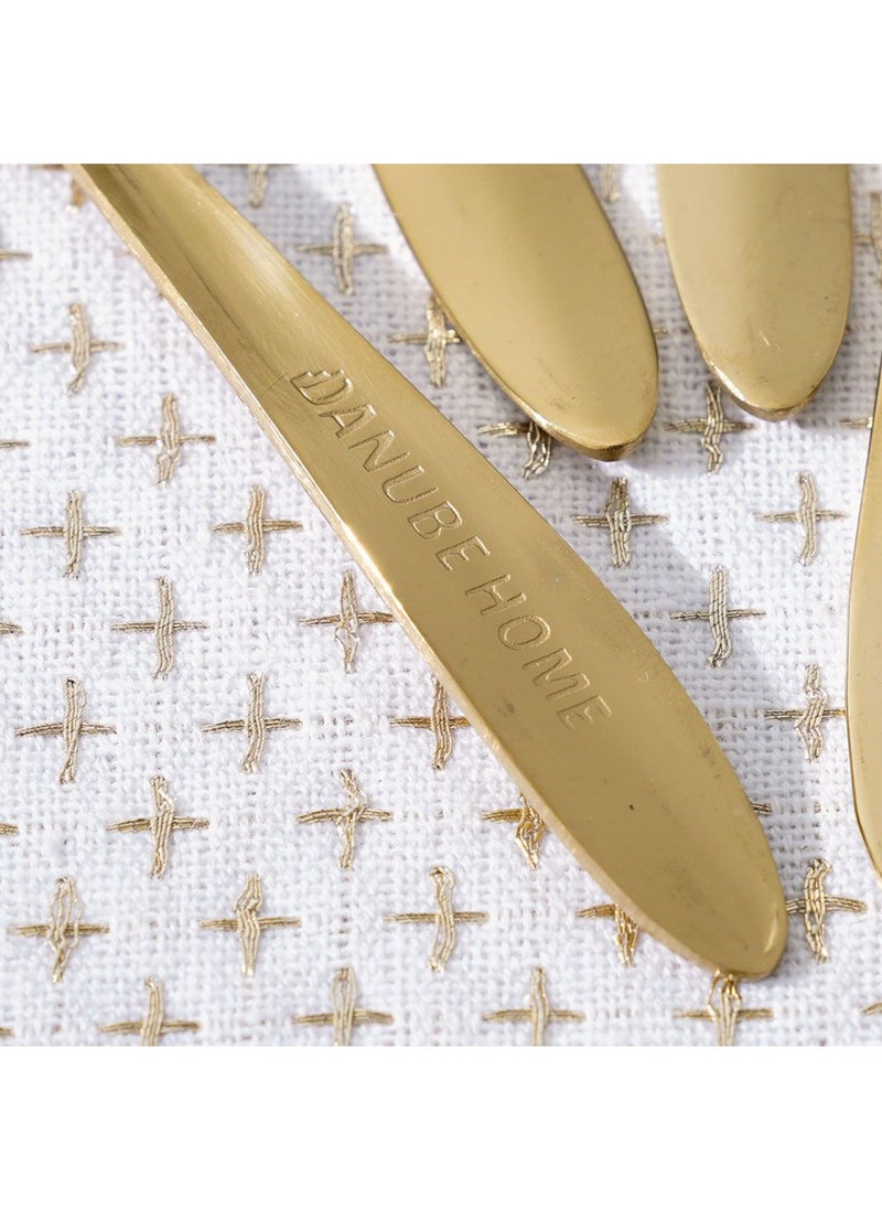 DANUBE HOME Pvd Lotus 6-Piece Coffee Spoon Gold 11.8 X 2.5CM  - Image 3