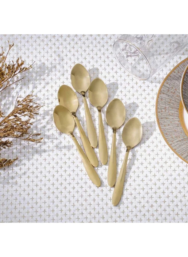 DANUBE HOME Pvd Lotus 6-Piece Coffee Spoon Gold 11.8 X 2.5CM