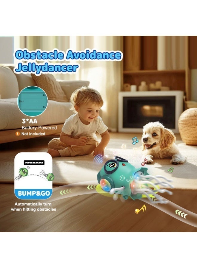 Electric Crawling Jellyfish Toy with Lights and Sounds, Interactive Bump & Go Obstacle Avoidance Jelllydancer for Kids - Image 5