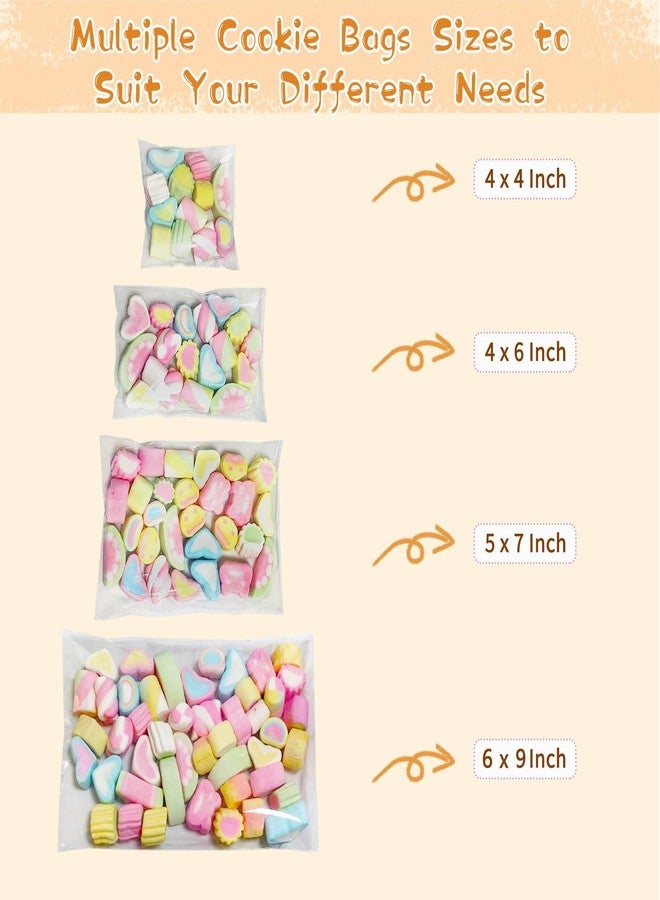 QOIUSO 100Pcs Clear Plastic Resealable Cellophane Bags, 4x4 Inches, Self Sealing, Thick & Durable, Food Grade Safe, Ideal for Packaging Cookies, Candy, Snacks & Party Favors - Image 3