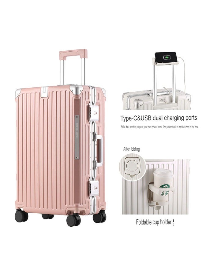 NKX Premium Expandable Aluminum Frame & PC Suitcase With USB charging port and C type 28 Inch  - Image 2