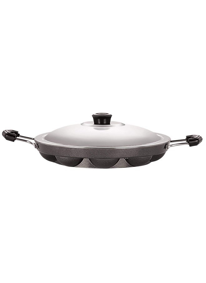 Nirlon Nirlon Non Stick Appam Patram with Steel Lid 12 Cavity 