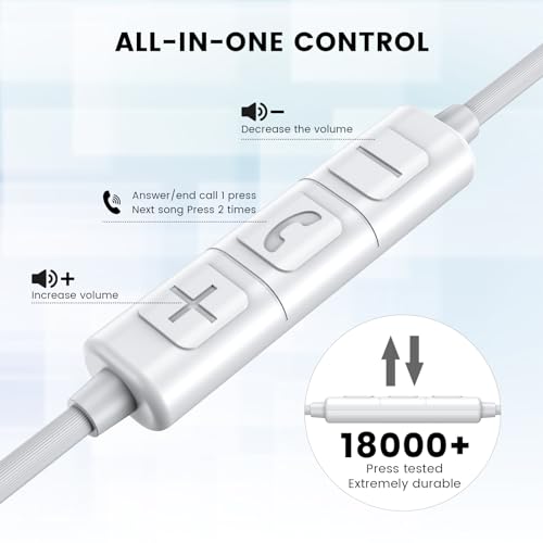 MOSWAG Wired Earbuds with Microphone, 3.5mm Jack in Ear Headphones with Microphone Suitable for Smartphones, Computers, Laptops, IPads, MP3 Players, Etc - Image 3