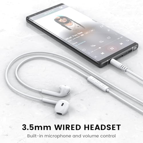 MOSWAG Wired Earbuds with Microphone, 3.5mm Jack in Ear Headphones with Microphone Suitable for Smartphones, Computers, Laptops, IPads, MP3 Players, Etc - Image 2