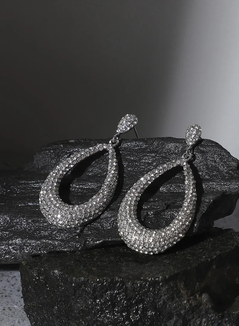 SOHI Hollow Pear Artificial Drop Earring Jewellery