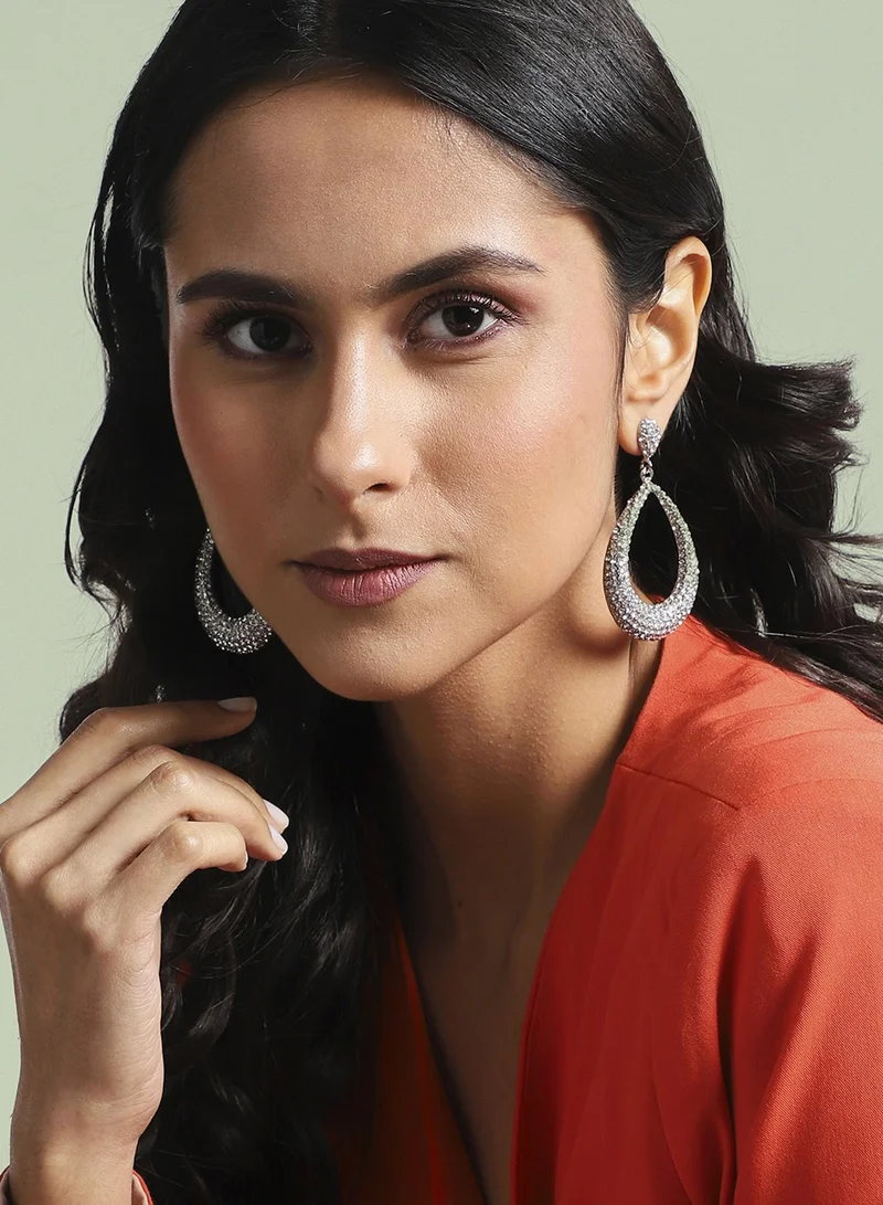 SOHI Hollow Pear Artificial Drop Earring Jewellery