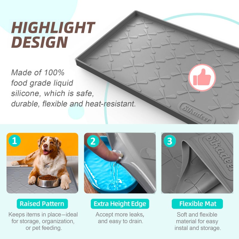 Sika deer SIKADEER 31" x 22" Under Sink Mat Waterproof, Silicone Mat Kitchen Drawer Shelf and Cabinet Liner, Sink Protector for Kitchen Organizers and Storage, Boot Tray Pet Food Mats - Image 2