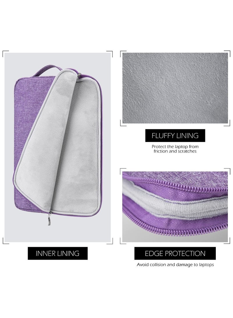 15.6 Inch Laptop Sleeve Case Water-Resistant Protection Cover with Front Pocket Retractable Handle Computer Bag for 15.6 Inch Notebook Chromebook,Purple - Image 4