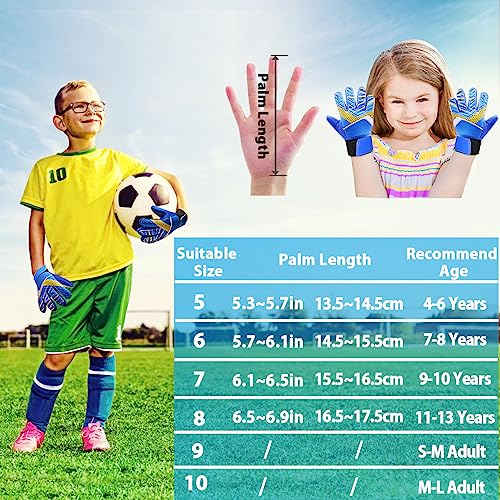 Jalunth Kids Youth Soccer Goalkeeper Goalie Gloves Boys Girls Goal Keeper Field Player Glove Ages 9-10 Years Old Anti-Slip Latex Palm Soft Pu Hand Back Size 7 Green - Image 5