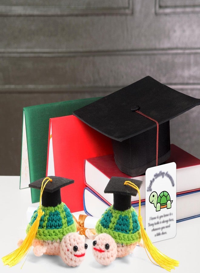 Geelin Graduation Positive Crochet Animals Gifts Set Grad Emotional Crochet Dolls with Positive Messages Graduation Stuffed Animal of 2025 Grad Gifts for High School College(Turtle) - Image 4
