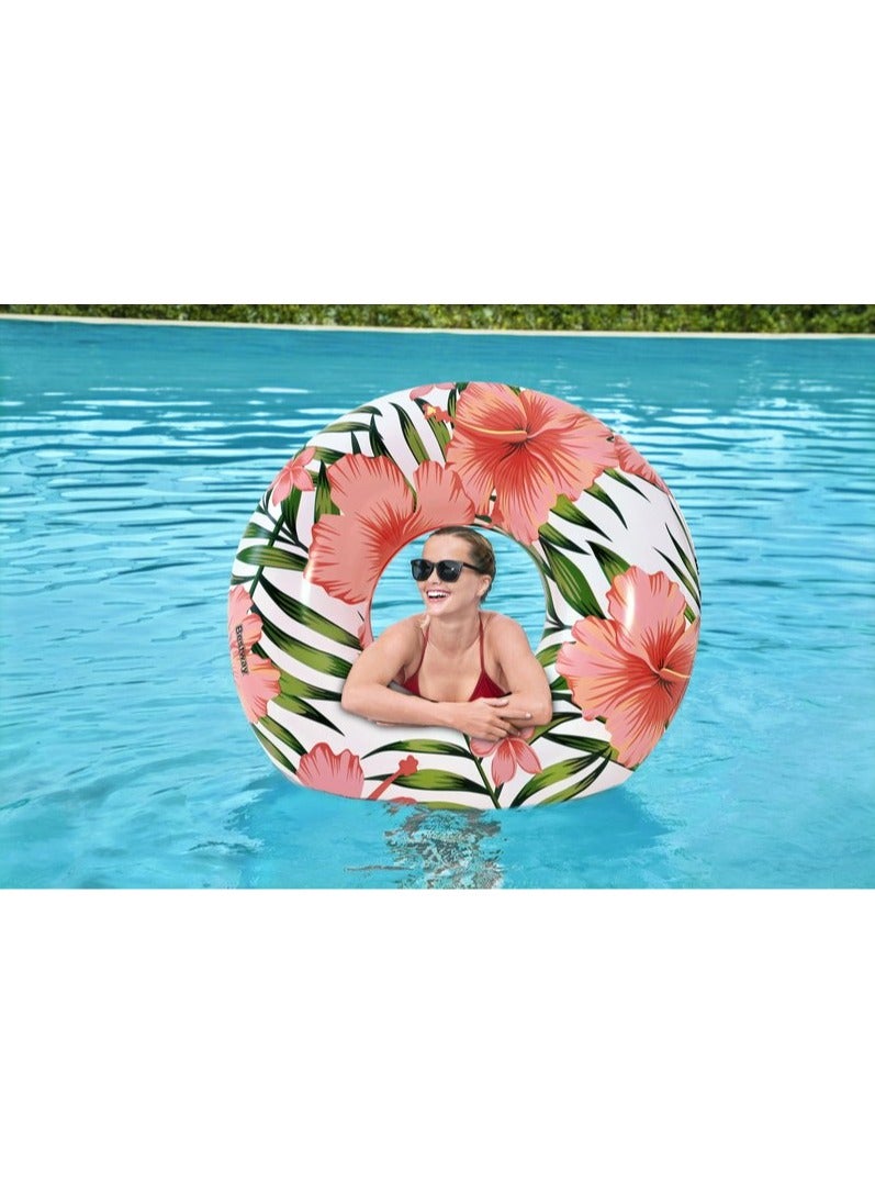 Bestway® Φ47"/Φ1.19m Tropical Palms Swim Tube 26-36237-PINK - Image 4