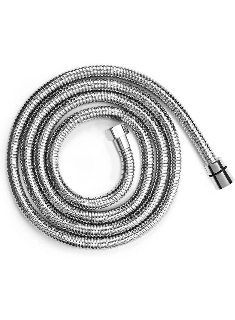 Shower Hose Extra Long 118 Inches Brushed Chrome Handheld Shower Head Hose with Brass Insert and Nut - Lightweight and Flexible - Image 1