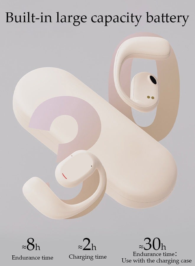 DUNISO Wireless Headphones Bluetooth Ear Clip Noise-cancelling Earphones with Wireless Charging Case Digital Display Bluetooth 5.3 Waterproof for Running Sport Gym - Image 4