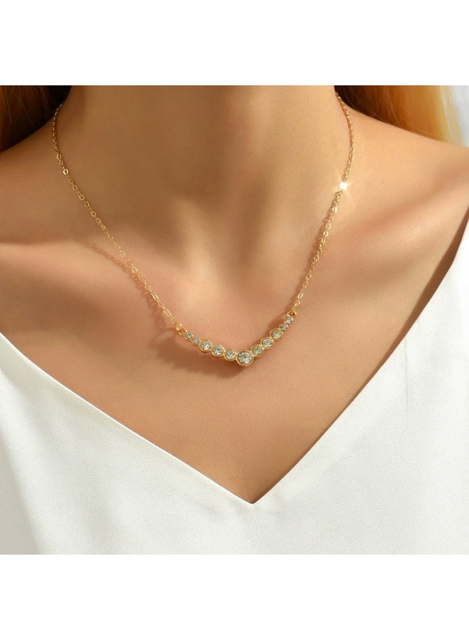 Goolsky 14K Golden Plated Rhinestone V-Necklace - Elegant Sparkling Design with Dangling Crystals, Perfect for Daily & Party Wear, Everyday Jewelry|Vnecklace|Dangling Crystal Necklace - Image 1