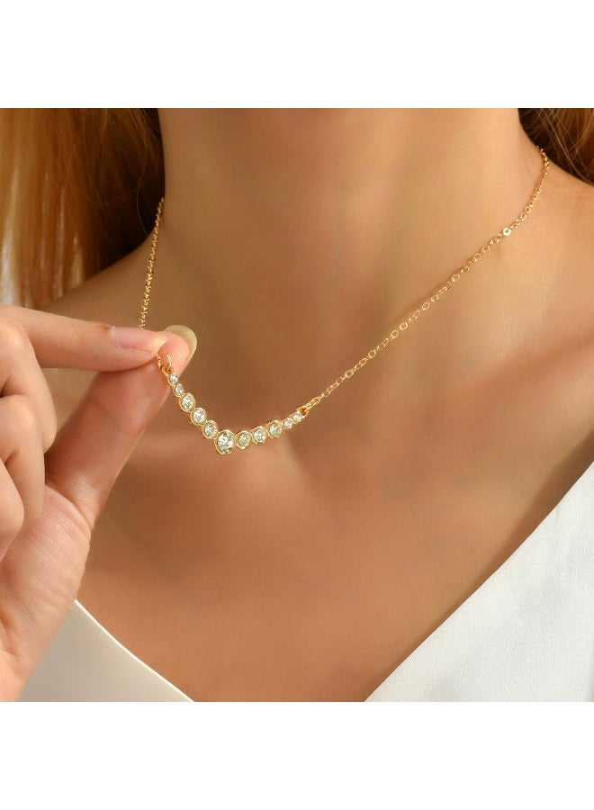 Goolsky 14K Golden Plated Rhinestone V-Necklace - Elegant Sparkling Design with Dangling Crystals, Perfect for Daily & Party Wear, Everyday Jewelry|Vnecklace|Dangling Crystal Necklace - Image 3