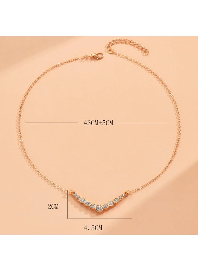 Goolsky 14K Golden Plated Rhinestone V-Necklace - Elegant Sparkling Design with Dangling Crystals, Perfect for Daily & Party Wear, Everyday Jewelry|Vnecklace|Dangling Crystal Necklace - Image 2