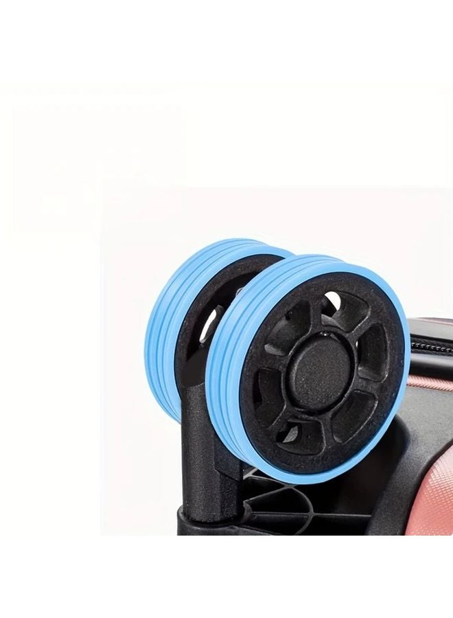 شرائط السيليكون الوردية لعجلات الأمتعة 4 قطع، أكمام صامتة ذاتية اللصق، بديل عالمي - Image 5