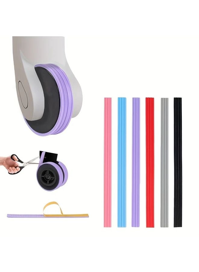 شرائط السيليكون الوردية لعجلات الأمتعة 4 قطع، أكمام صامتة ذاتية اللصق، بديل عالمي - Image 2