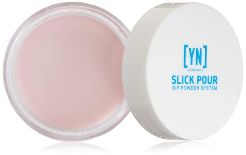 Young Nails SlickPour Dip Powder  Extended Wear Dip Powder Nail Color for use with SlickPour System Prep Base Activator  Top Coat Fortified with Calcium  Vitamin E Newbie Pink 15g