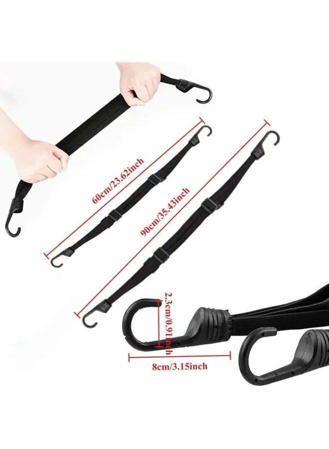 2pcs Black 60cm Elastic Binding Rope Motorcycle Bicycle Helmet Strap Secure Fastening - Image 3