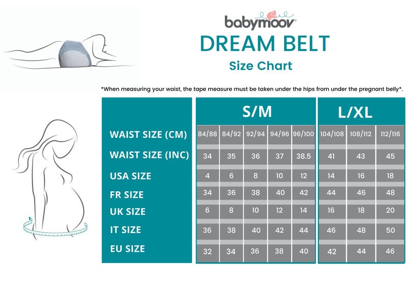 Babymoov Dream Belt Sleep Aid, Maternity Sleep Support & Wedge for Ultimate Comfort during Pregnancy, Small / Medium, Grey - Image 2