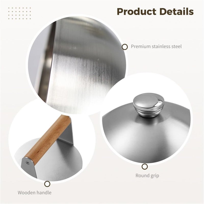 Stainless Steel 3-Piece Griddle Set, Includes Meat Press, Steak Dome, Turner, Ideal for Blackstone & - Image 3