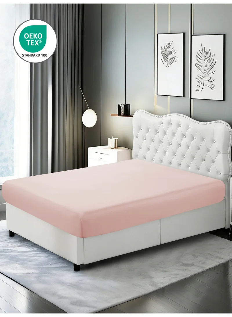 Donetella Bedding Fitted Sheet - Fits 200x200 Cm For Super King Bed - 3 Pcs (1 Fitted Sheet and 2 Pillowcases) - 35 Cm Deep Pocket - Solid Bed Sheet